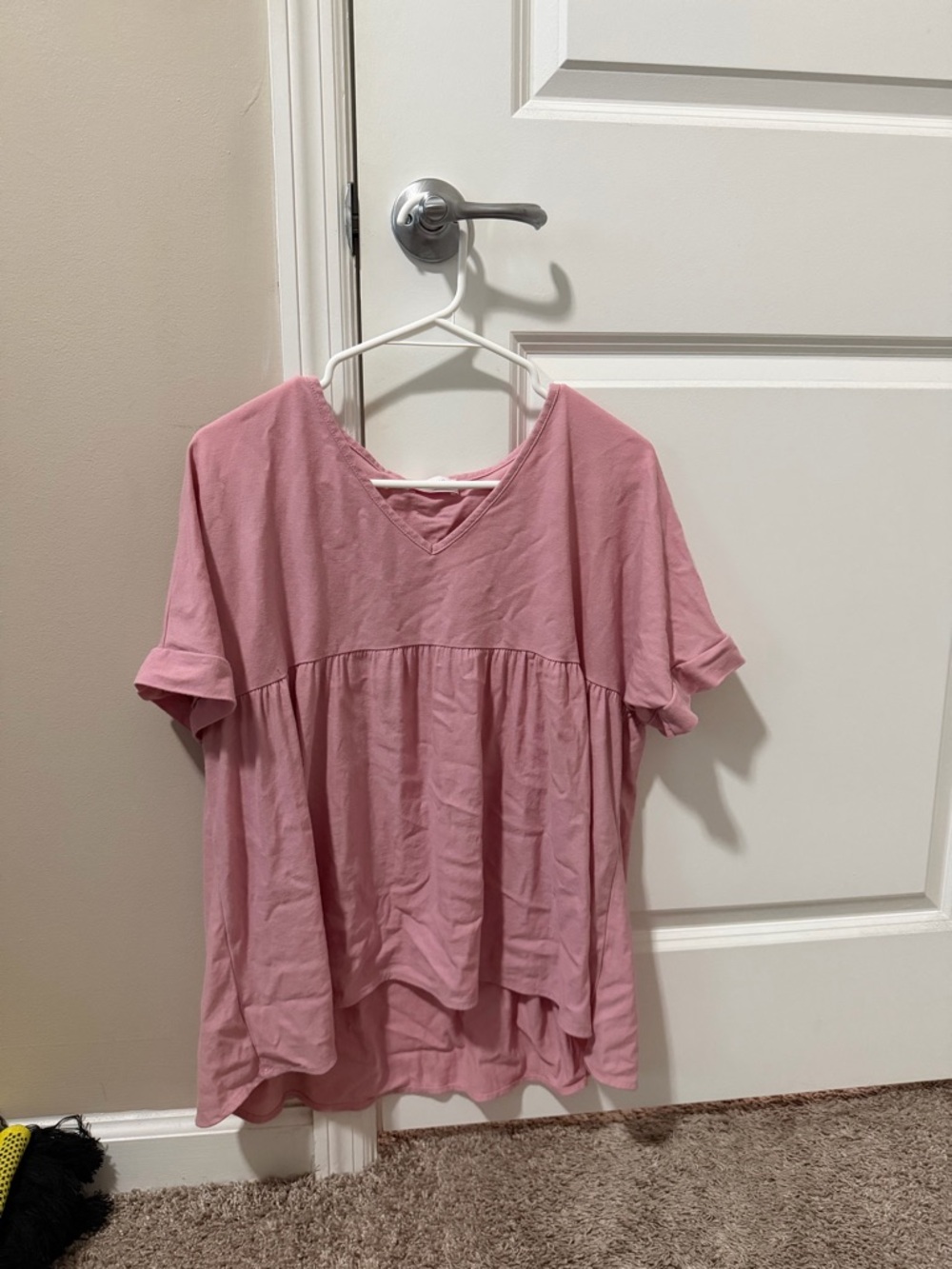 Women's Pink Lily V-Neck Babydoll Top